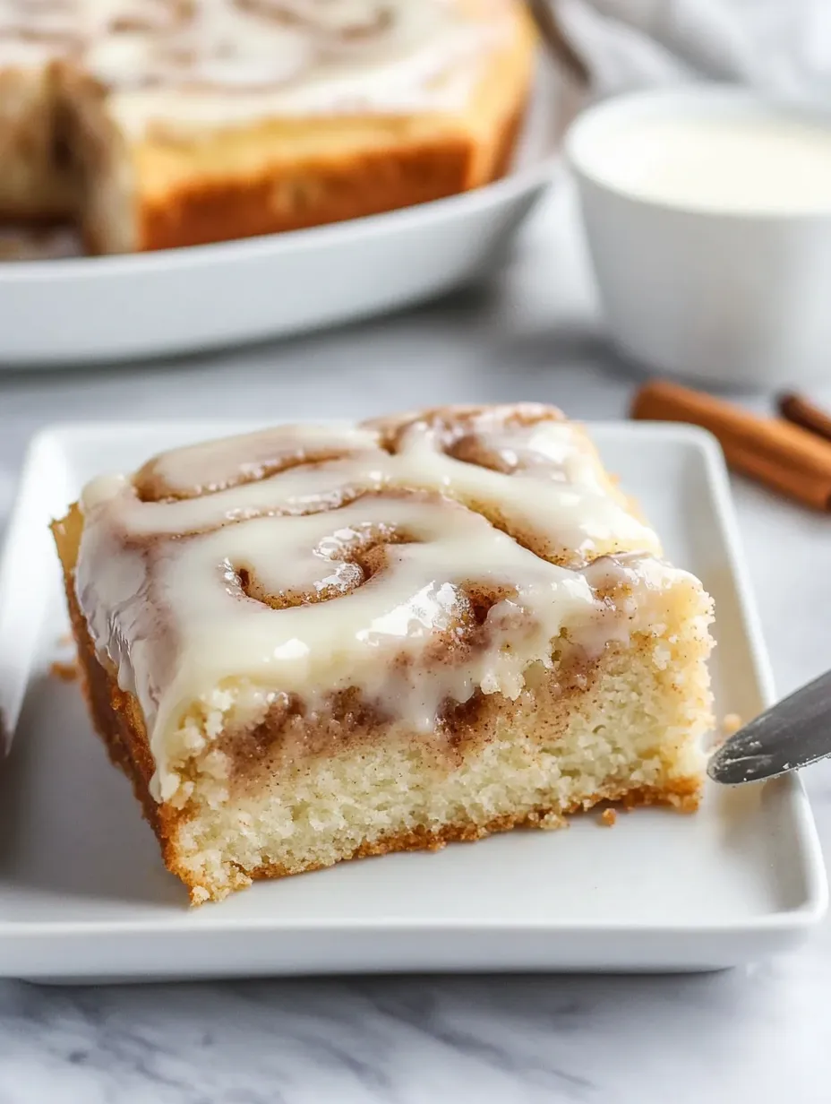 Cinnamon Roll Cake with Glaze
