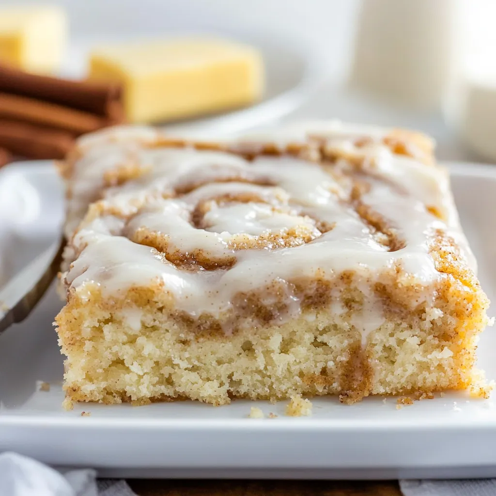 Cinnamon Roll Cake with Glaze