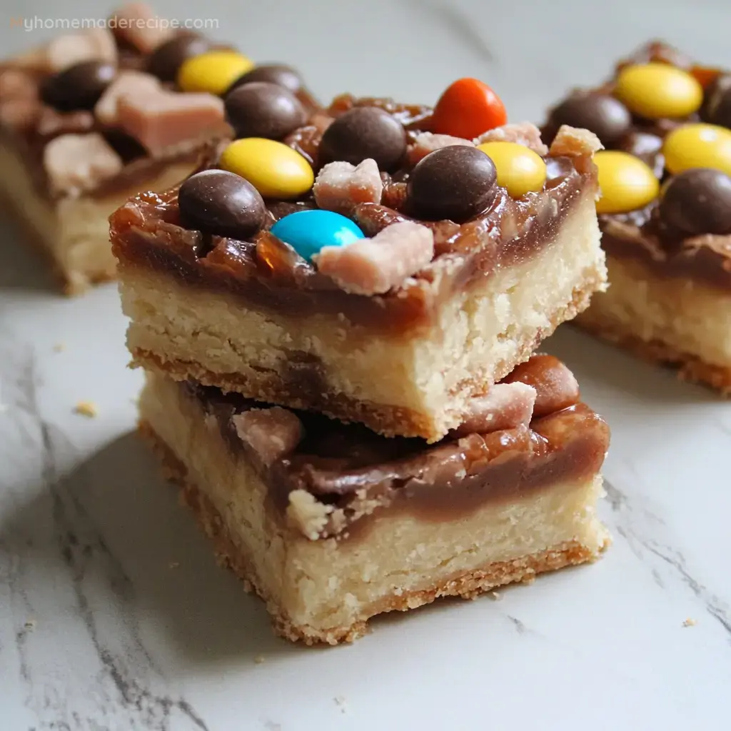 Delightful Leftover Candy Shortbread Bars
