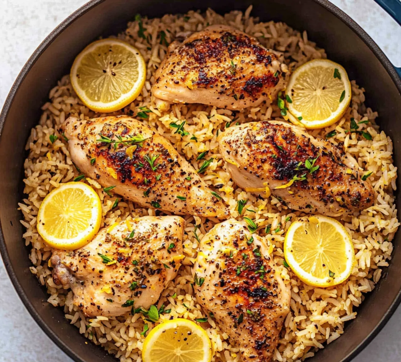 One Pot Lemon Herb Chicken & Rice