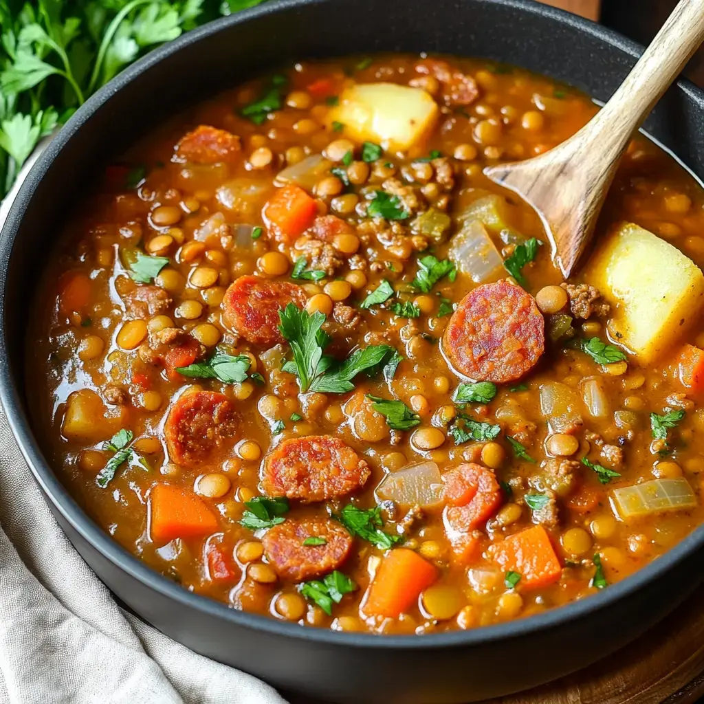 Smoky Lentil Chorizo Soup