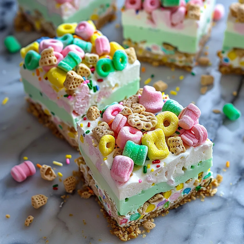 No Bake Lucky Charms Cheesecake Bars