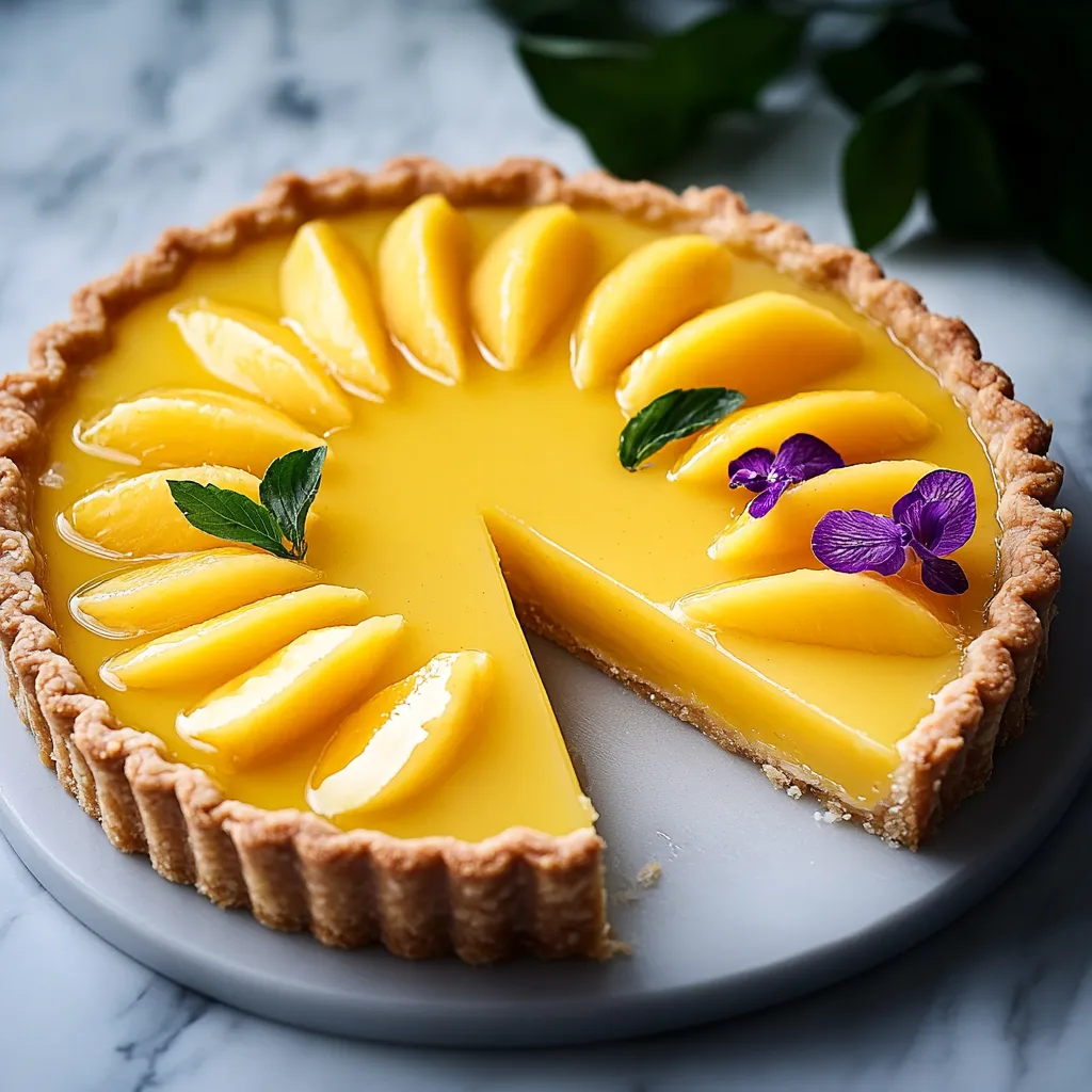 Homemade Mango Curd Tart with Coconut Graham Cracker Crust