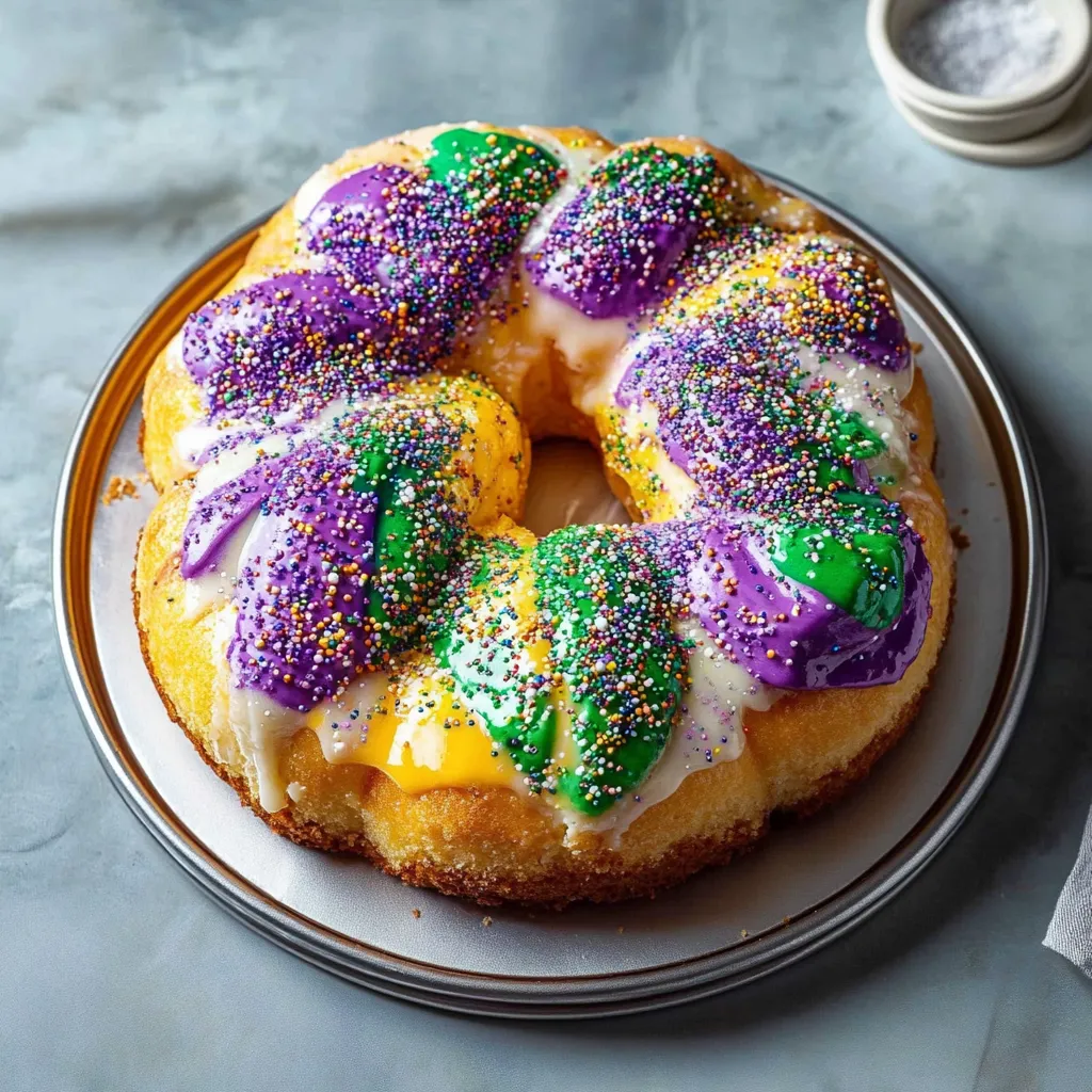Homemade Mardi Gras King Cake