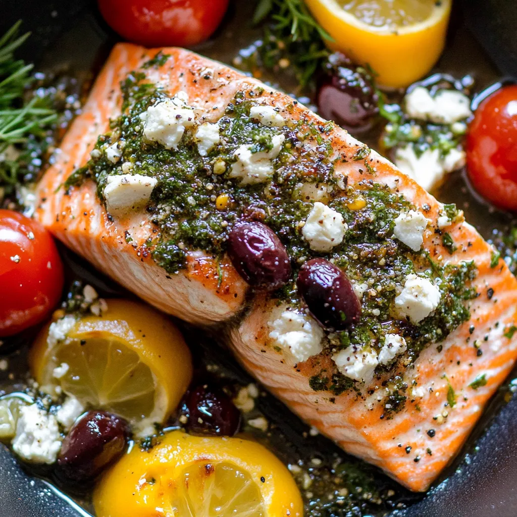 Easy Mediterranean Salmon with Olive-Feta Topping