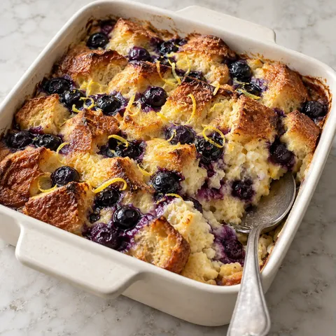 Blueberry Lemon Bread Pudding