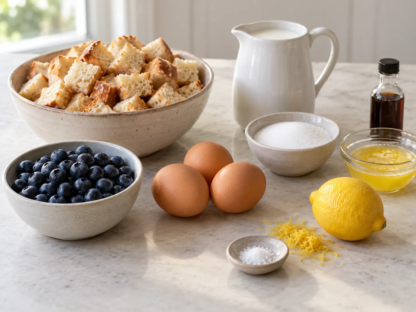 Blueberry Lemon Bread Pudding