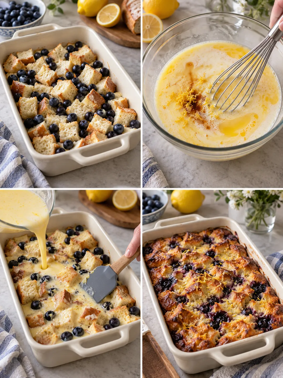 Blueberry Lemon Bread Pudding