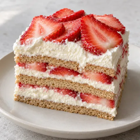 Strawberry Cream Icebox Cake