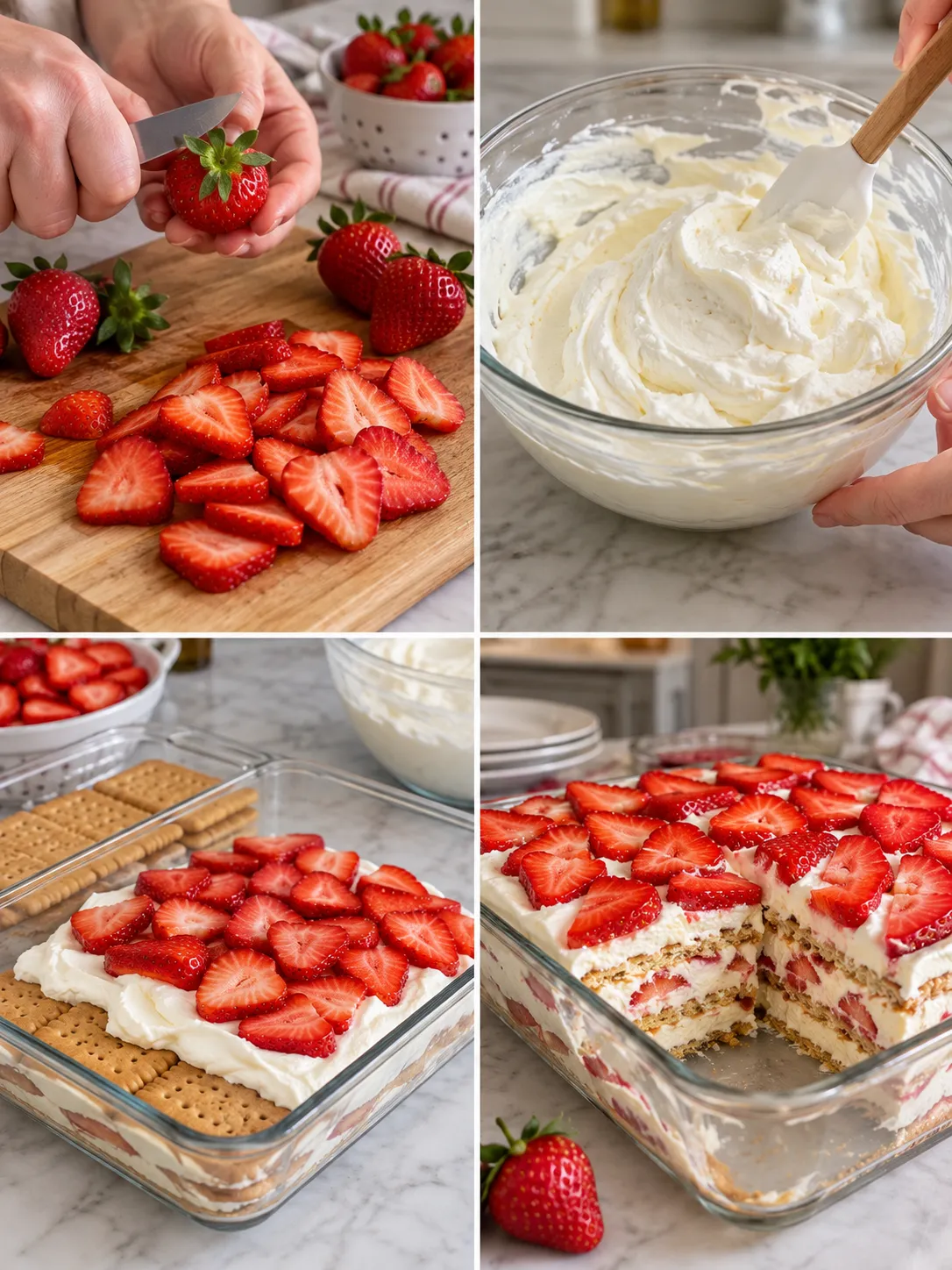Strawberry Cream Icebox Cake