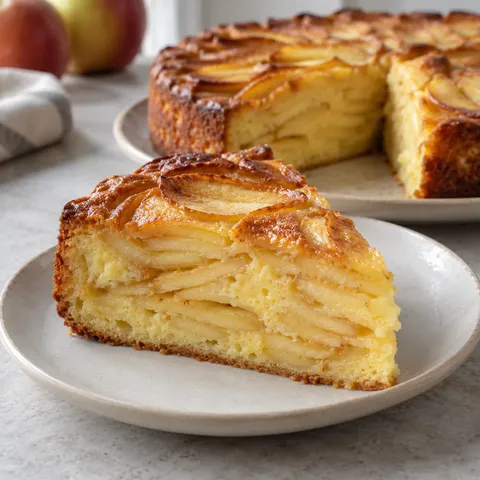 Thin-Sliced Apple Custard Cake