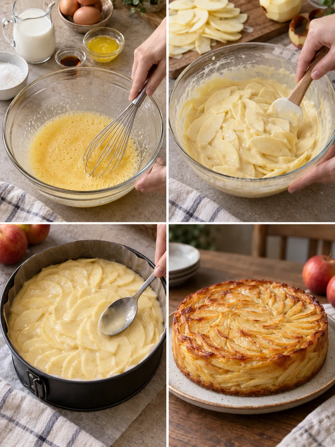 Thin-Sliced Apple Custard Cake