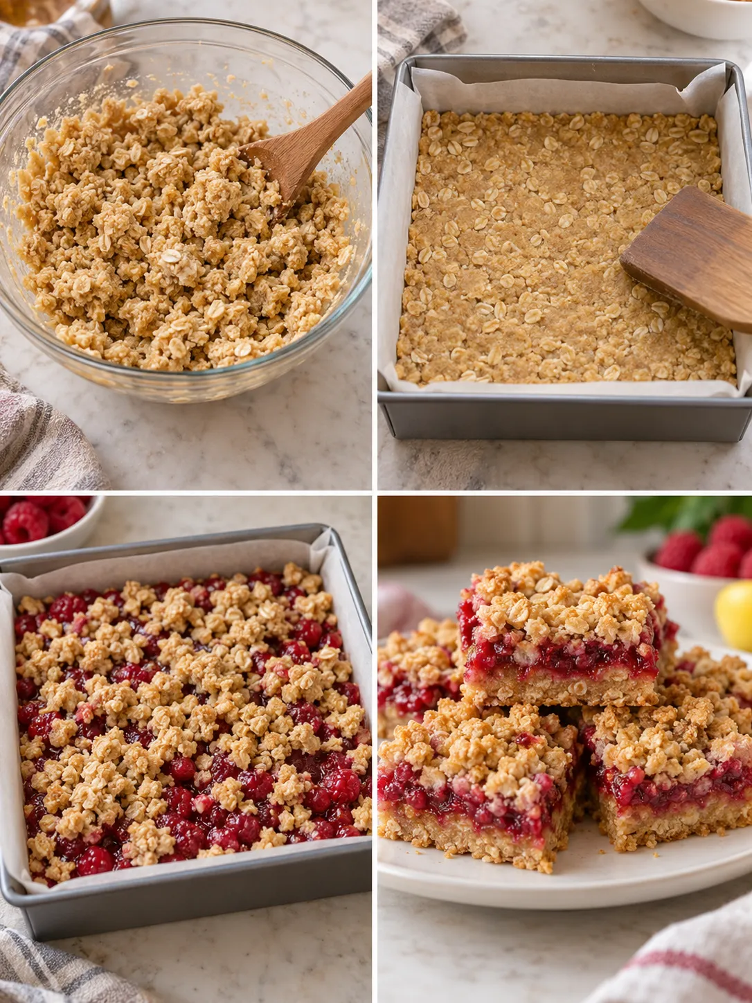 Raspberry Oat Crumble Bars