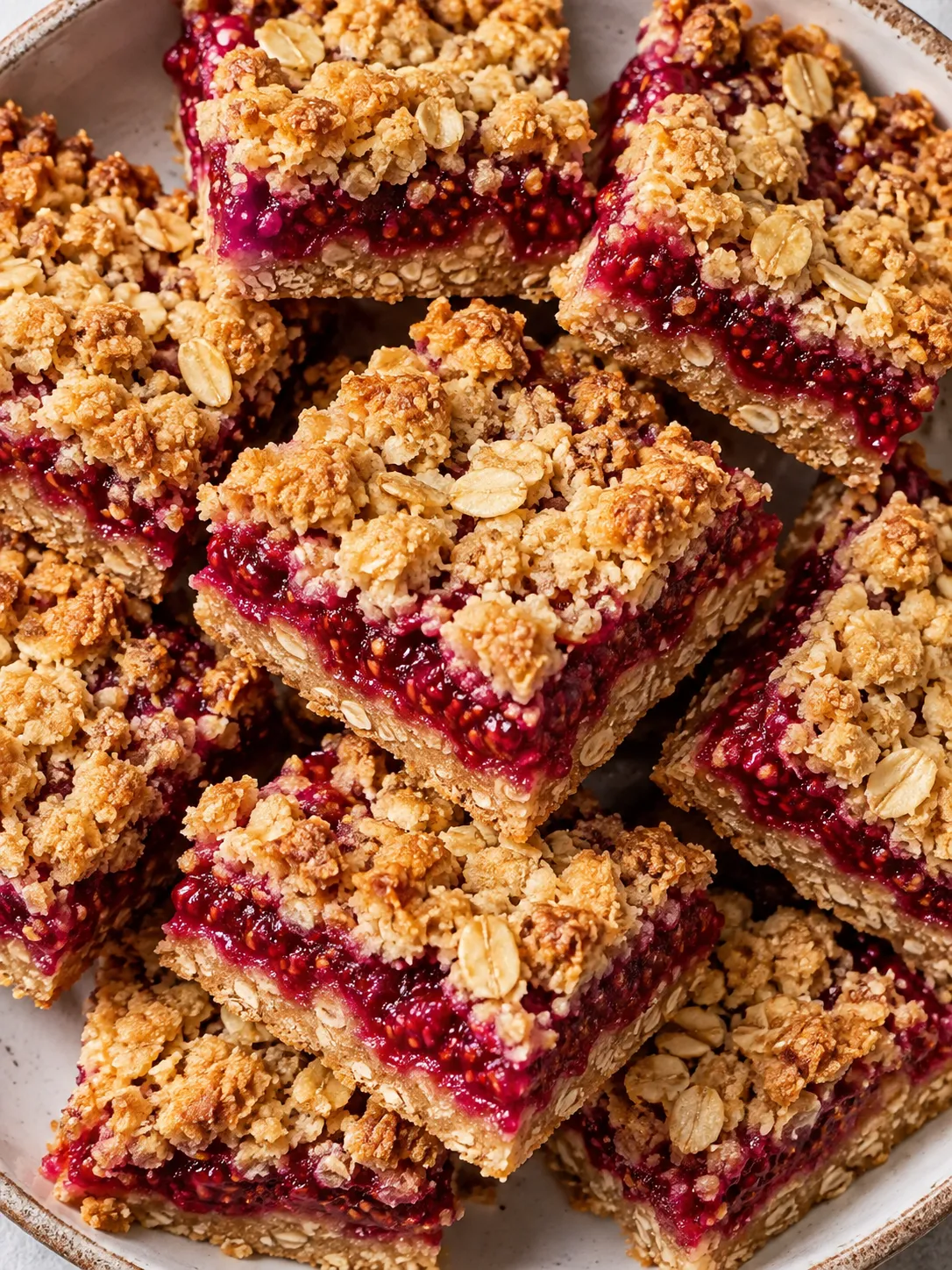 Raspberry Oat Crumble Bars