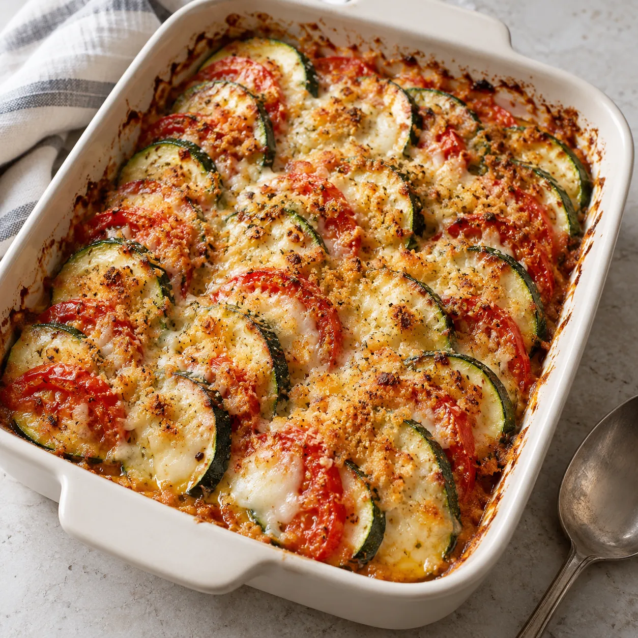 Zucchini Tomato Mozzarella Bake