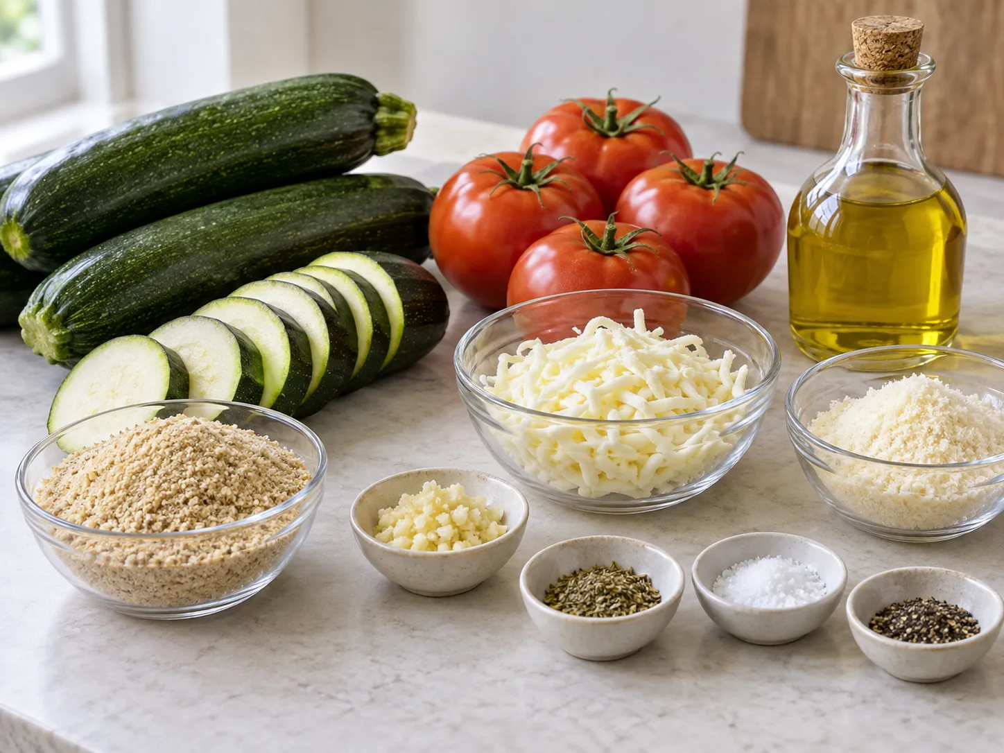 Zucchini Tomato Mozzarella Bake