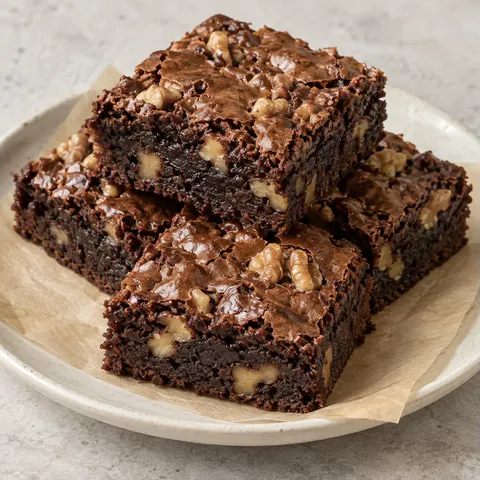 Fudgy Walnut Cocoa Brownies