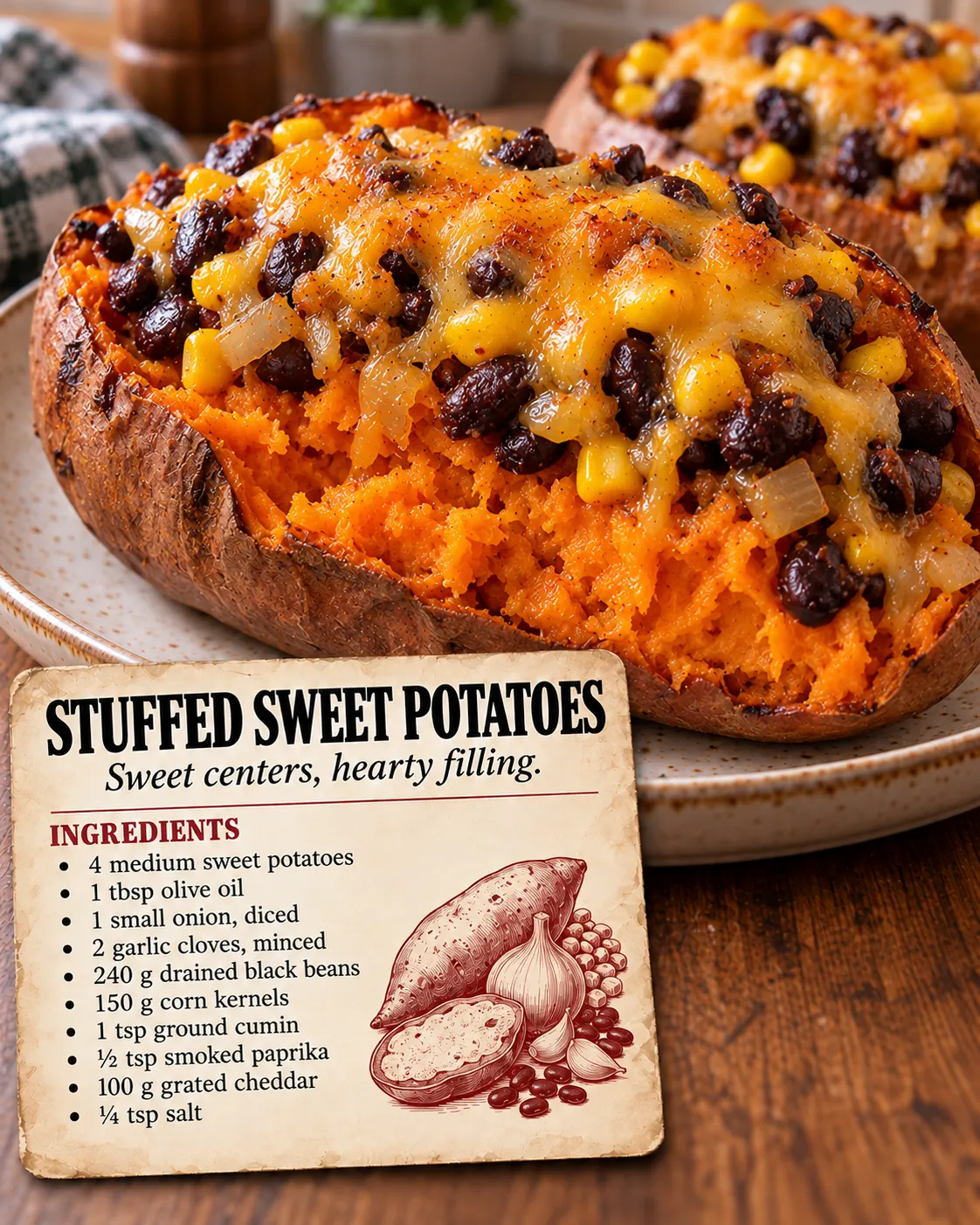 Black Bean Stuffed Sweet Potatoes