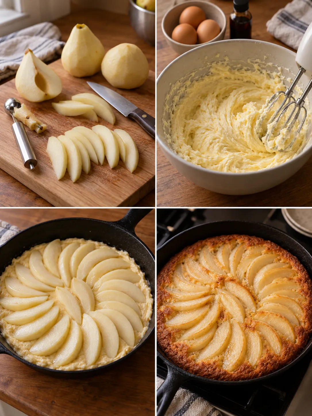 Pear Almond Skillet Cake