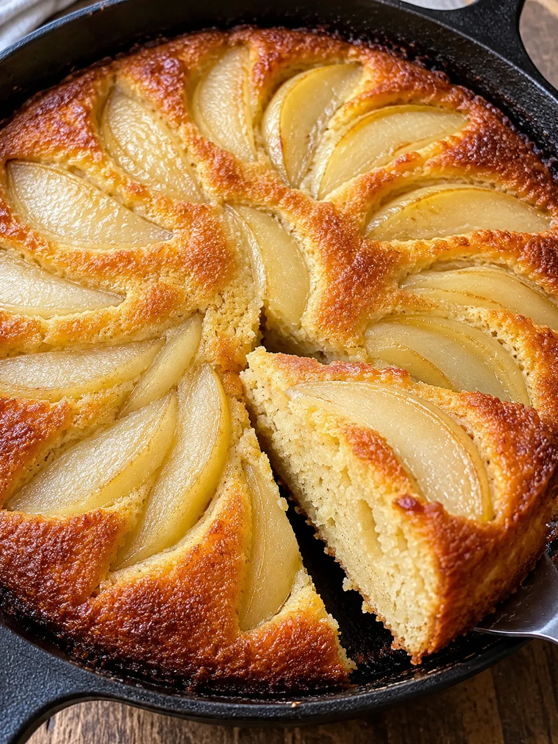 Pear Almond Skillet Cake