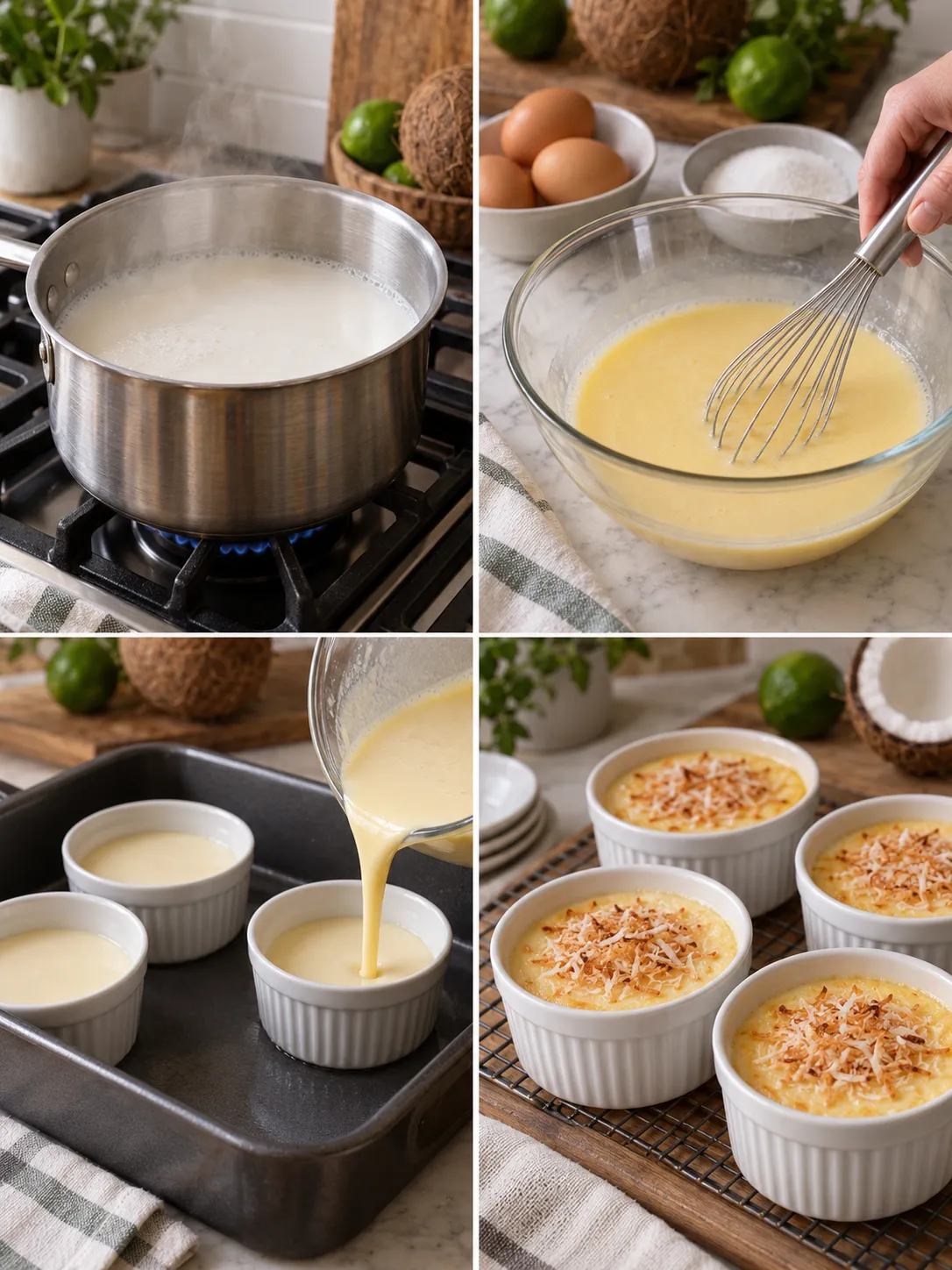 Coconut Lime Baked Custard