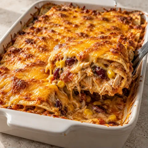 Chicken Salsa Tortilla Bake