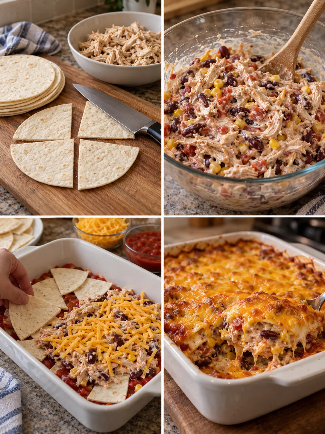 Chicken Salsa Tortilla Bake