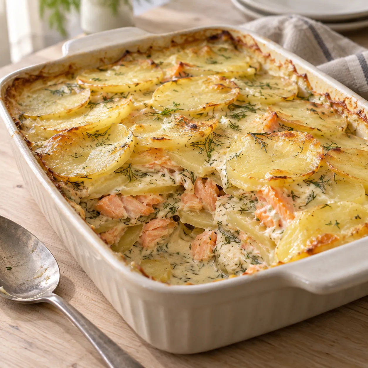 Salmon Dill Potato Bake
