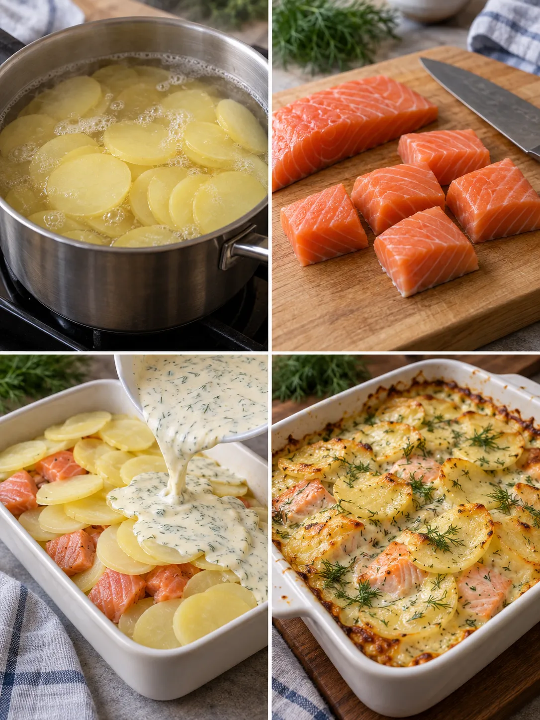 Salmon Dill Potato Bake