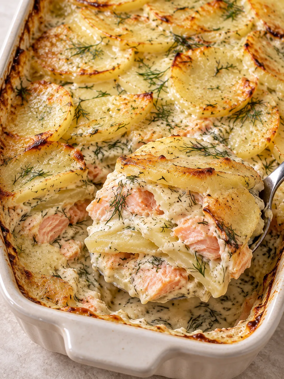 Salmon Dill Potato Bake