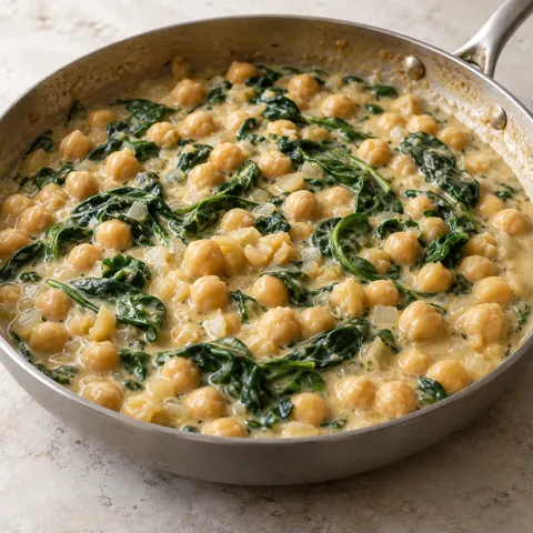 Lemon Garlic Chickpea Skillet