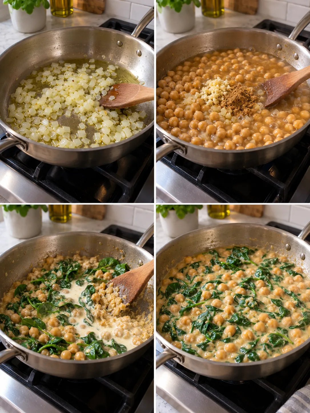 Lemon Garlic Chickpea Skillet