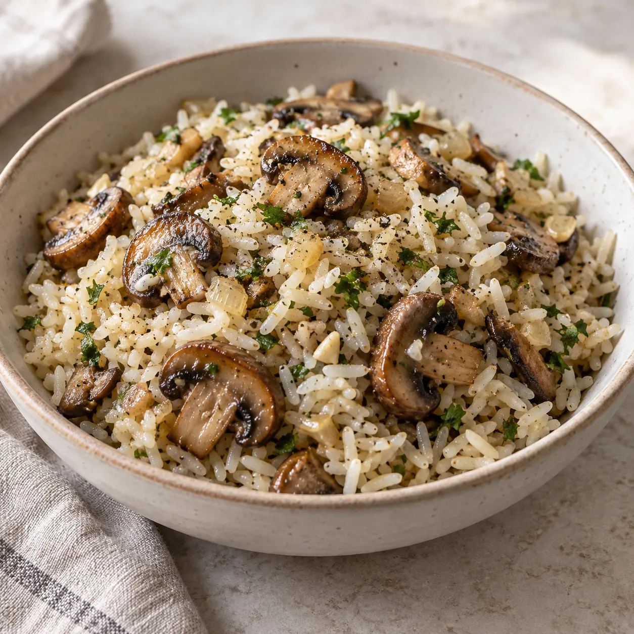 Garlic Butter Mushroom Rice