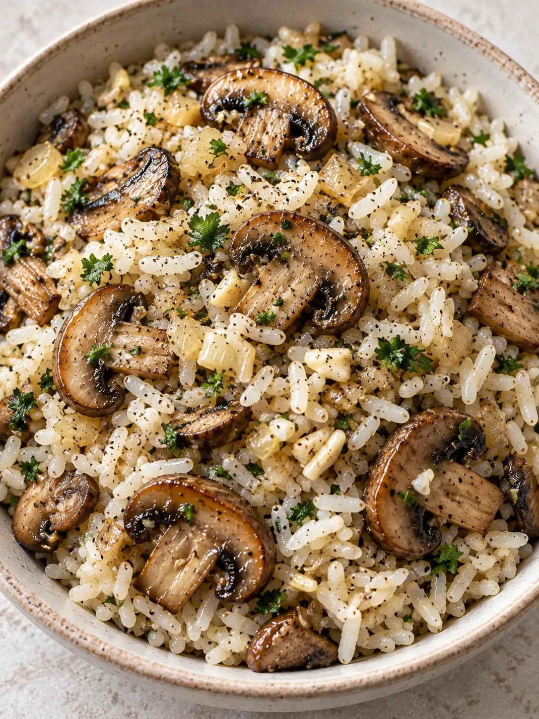 Garlic Butter Mushroom Rice