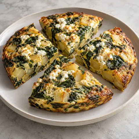 Spinach Feta Potato Frittata