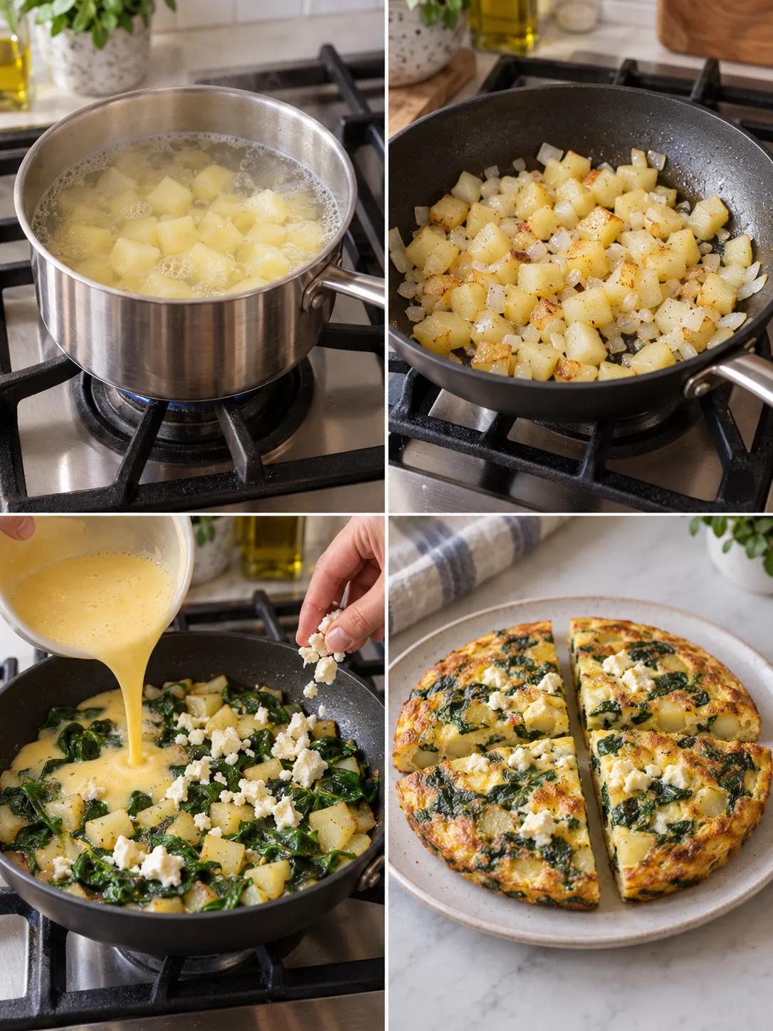 Spinach Feta Potato Frittata