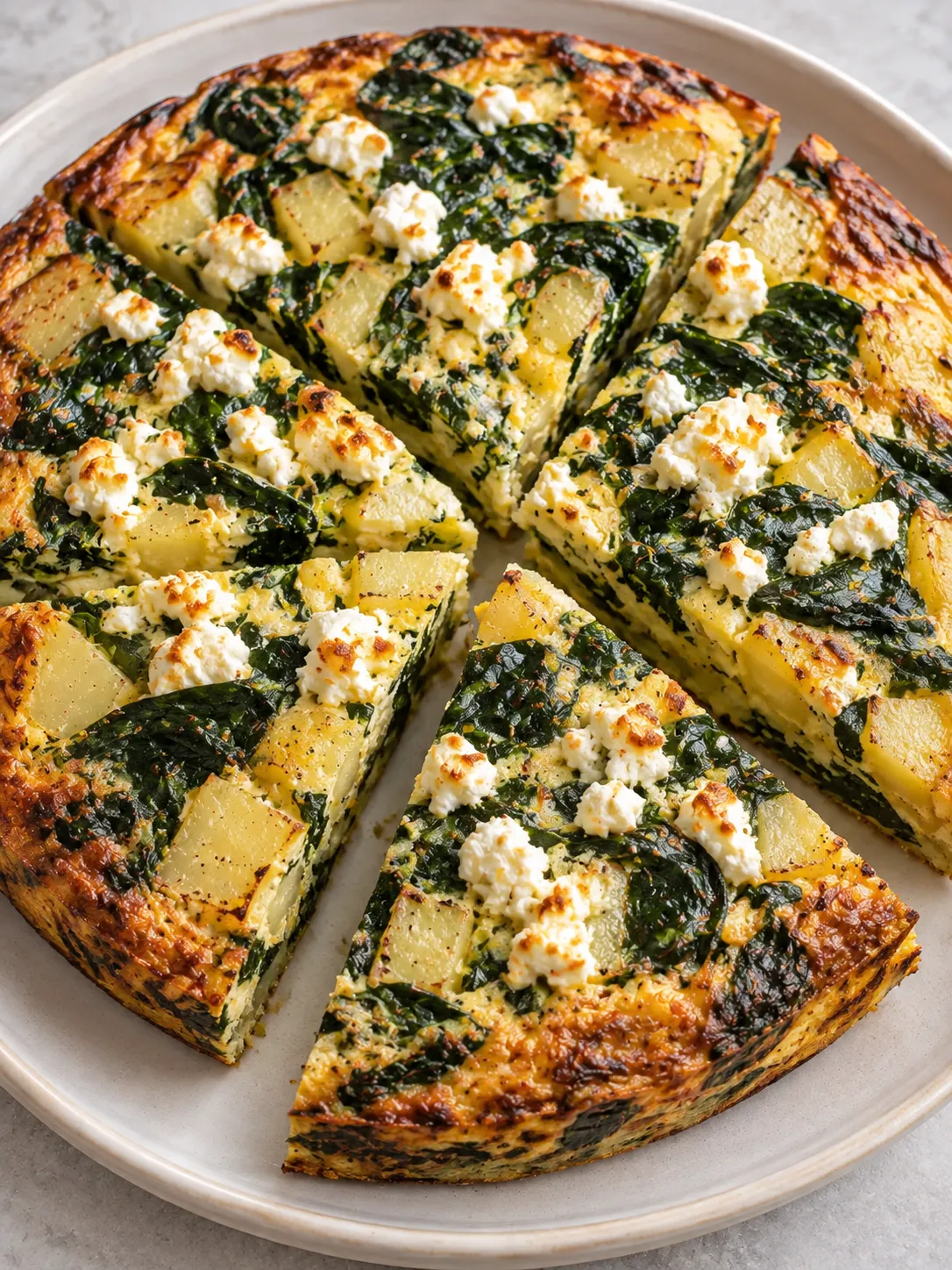 Spinach Feta Potato Frittata