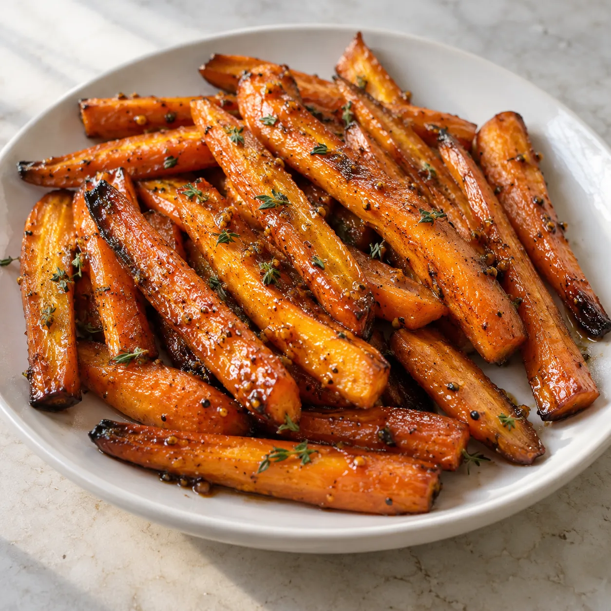 Honey Mustard Roasted Carrots