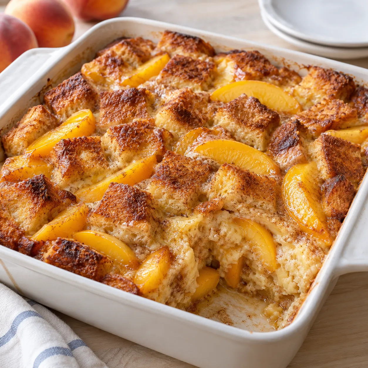 Peach Cinnamon French Toast Bake