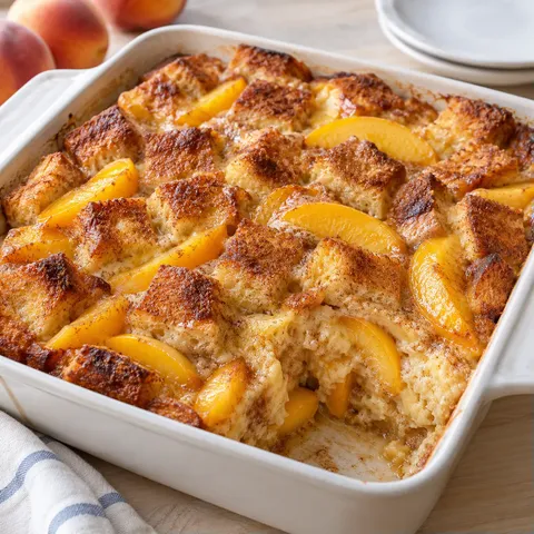 Peach Cinnamon French Toast Bake