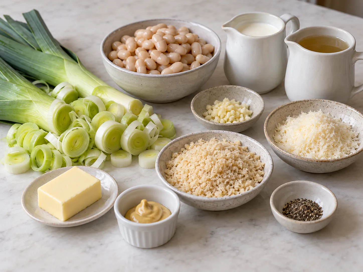 Creamy Leek and White Bean Gratin