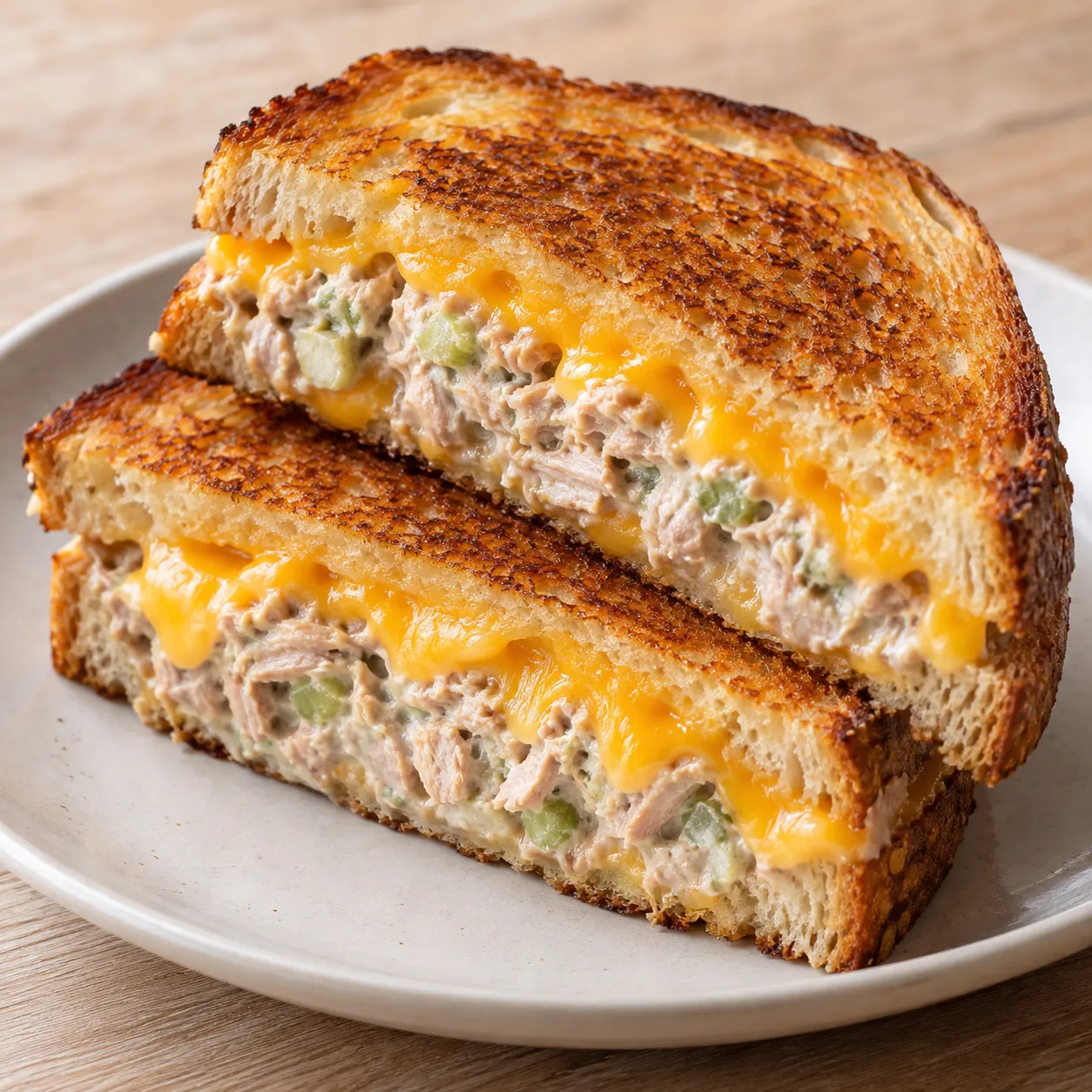 Crisp Cheddar Tuna Melts
