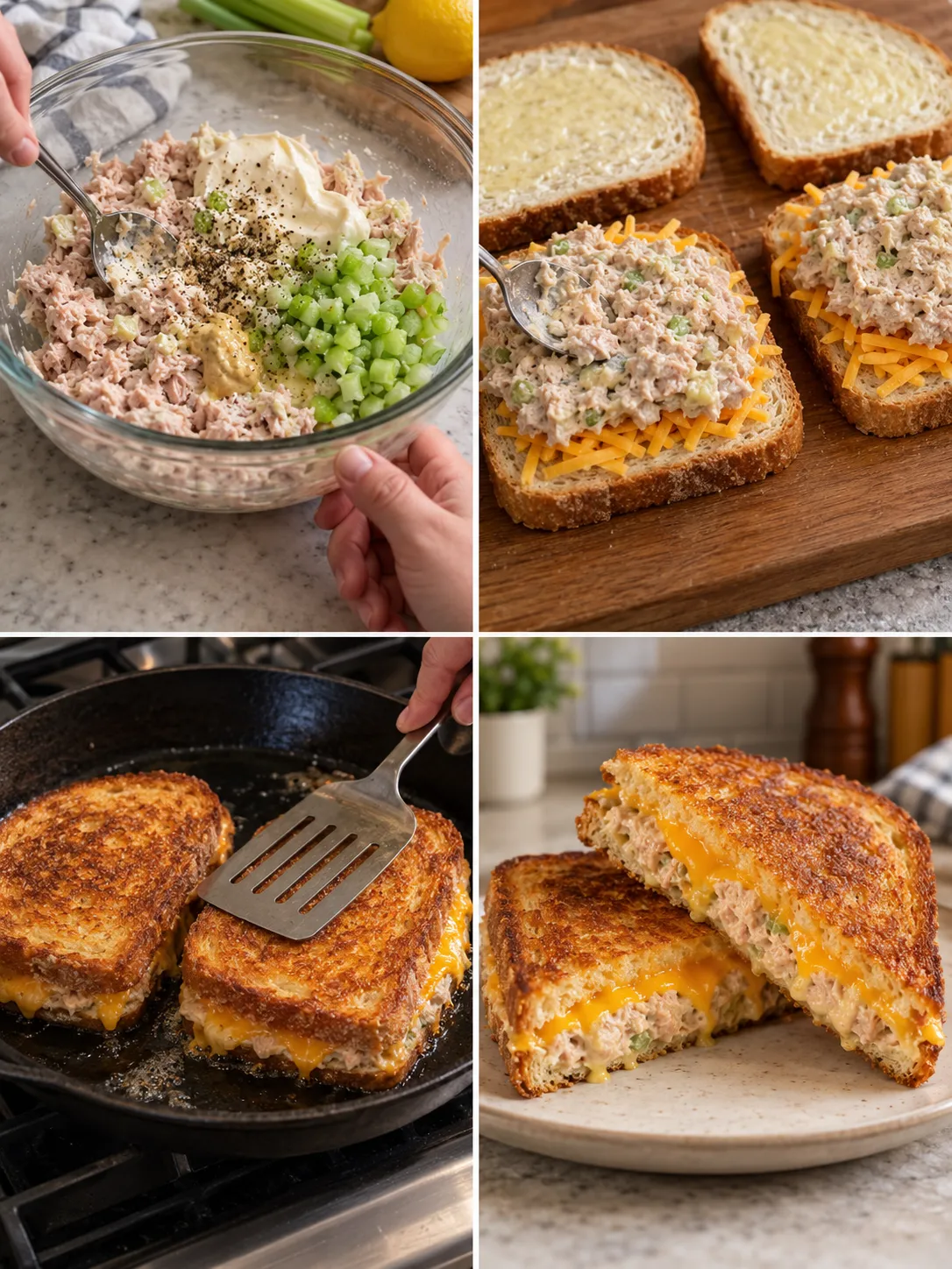 Crisp Cheddar Tuna Melts
