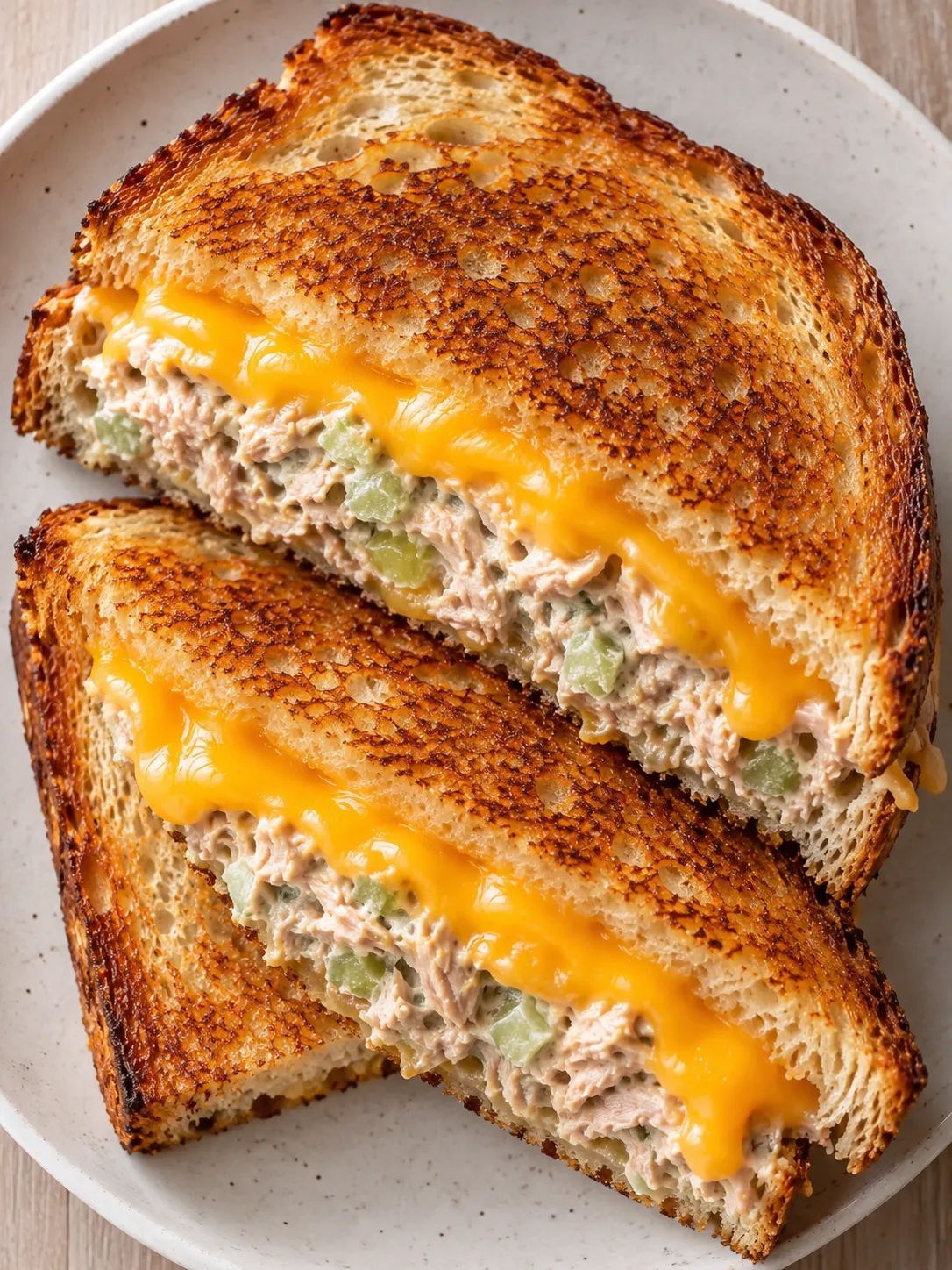 Crisp Cheddar Tuna Melts