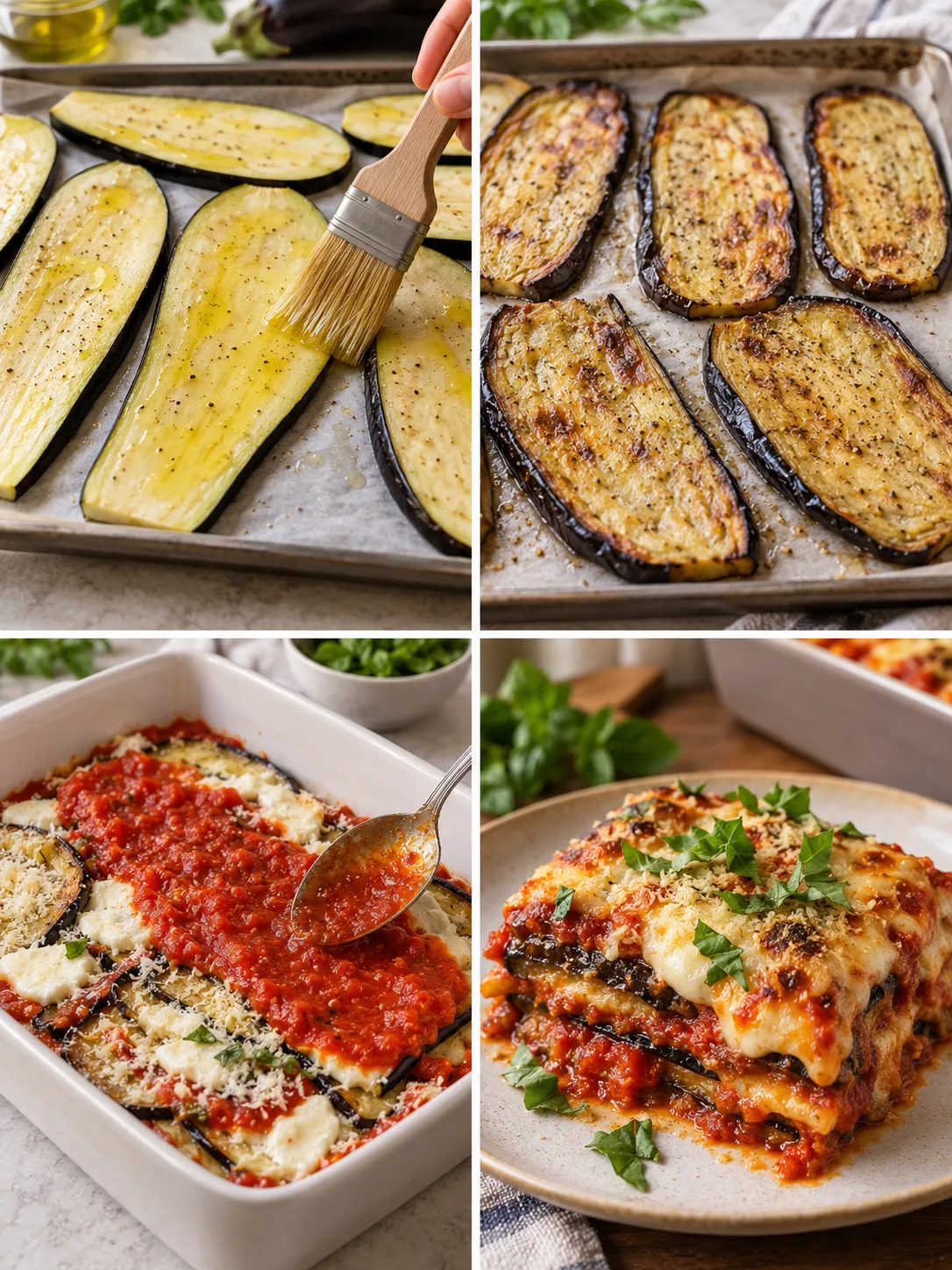 Roasted Eggplant Parmesan Bake
