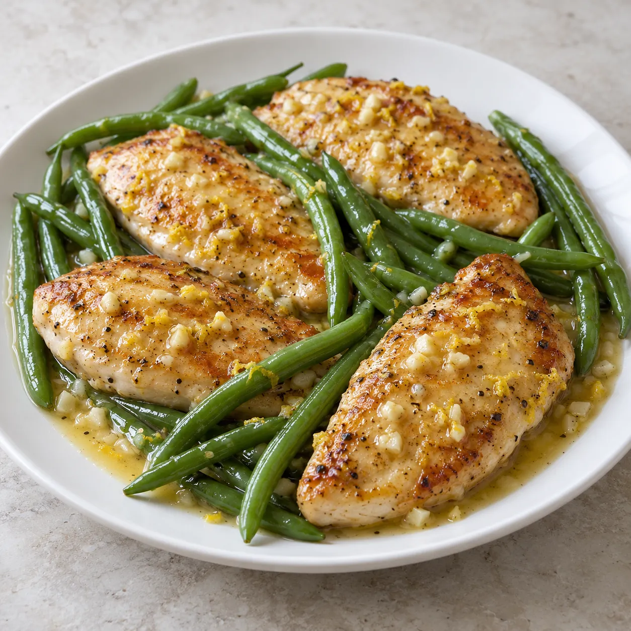 Lemon Garlic Chicken and Green Beans