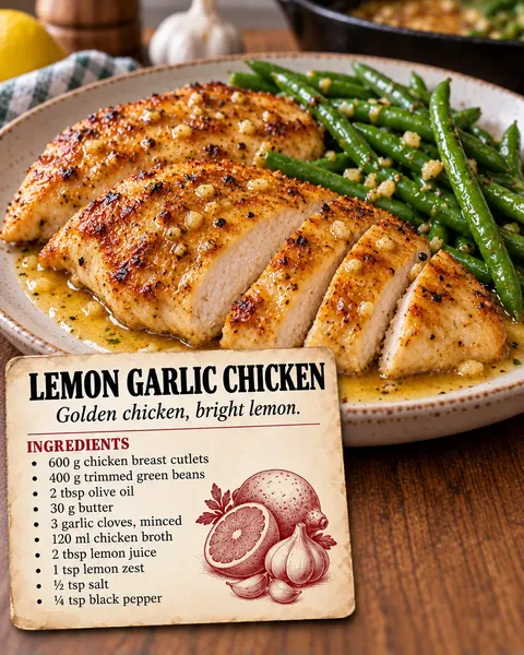 Lemon Garlic Chicken and Green Beans