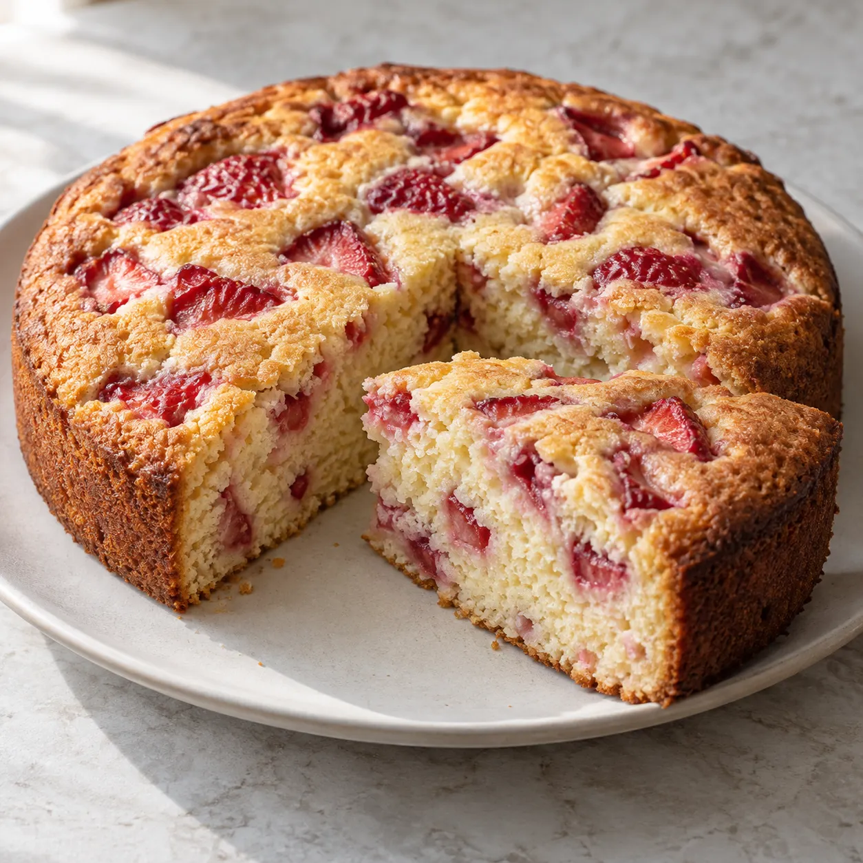 Strawberry Ricotta Breakfast Cake