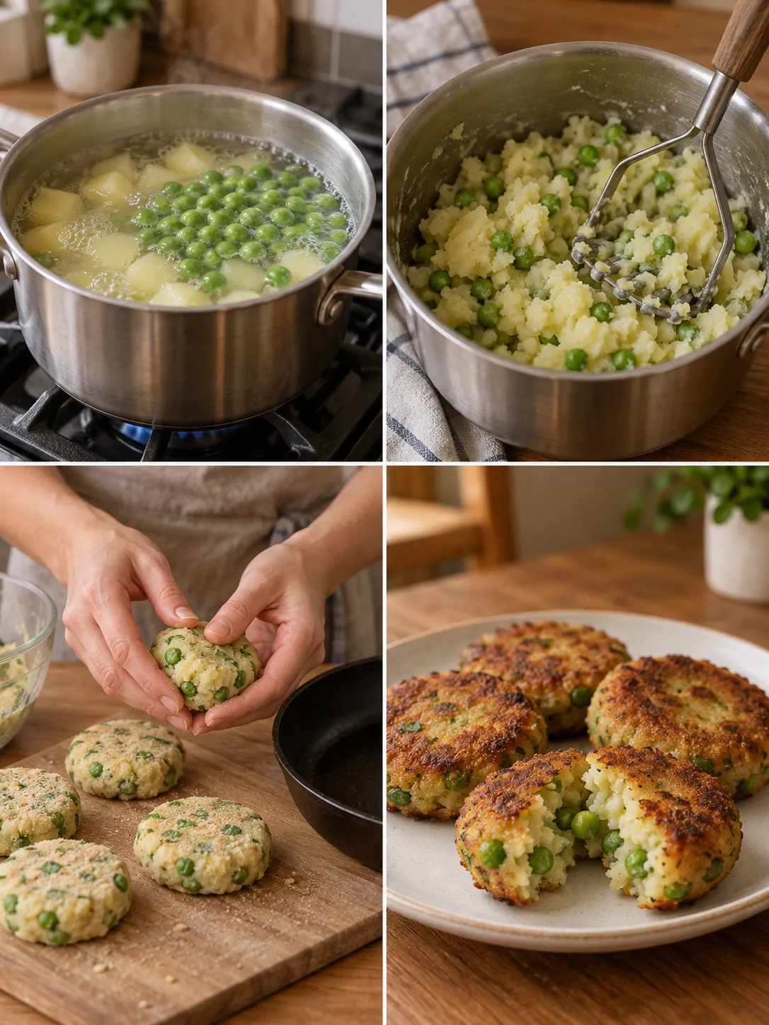 Crispy Potato and Pea Patties