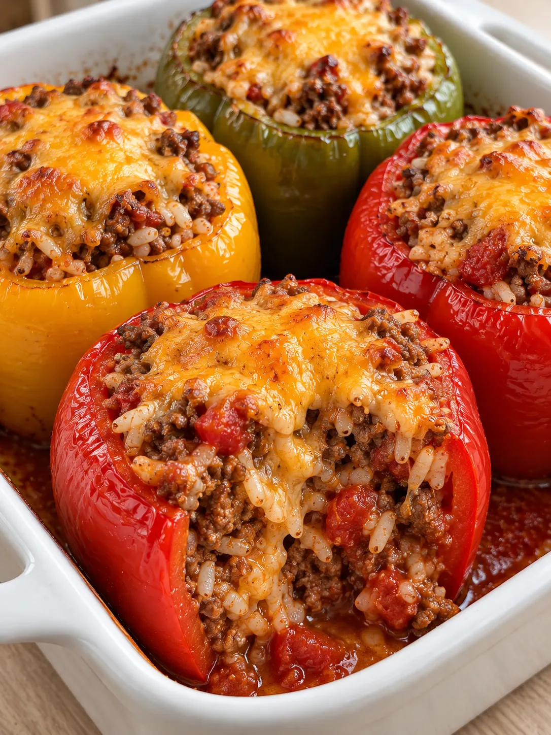 Beef and Rice Stuffed Peppers